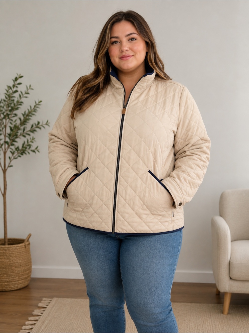 Crown & Ivy women’s quilted plus size XXL chore jacket